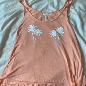 PINK palm tree tank top coral